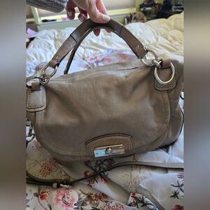 Coach Taupe Leather Shoulder Bag